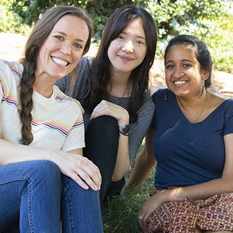 Students gather for a photo during orientation.