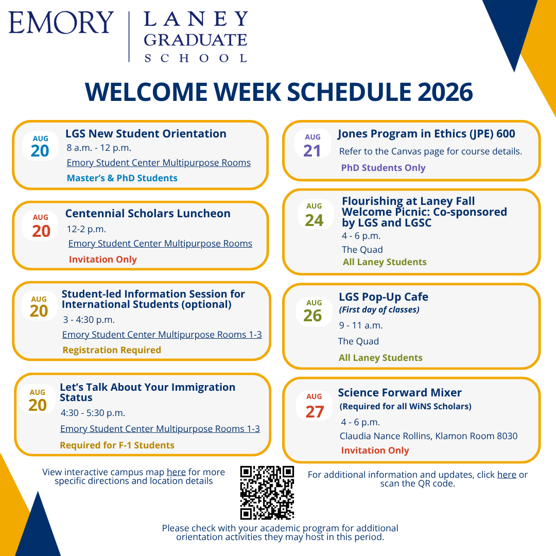 Welcome Week 2026 infographic